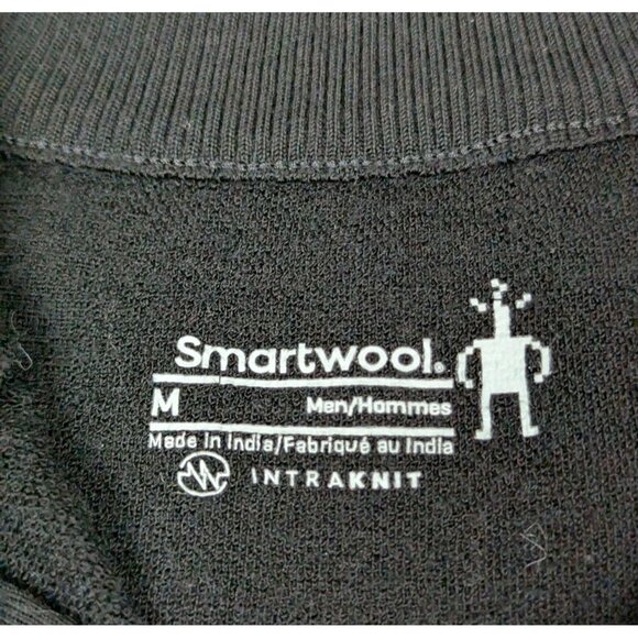 Smartwool Intraknit Thermal 1/4 Zip Pullover Mens Medium Black Merino Wool Blend - Picture 4 of 6